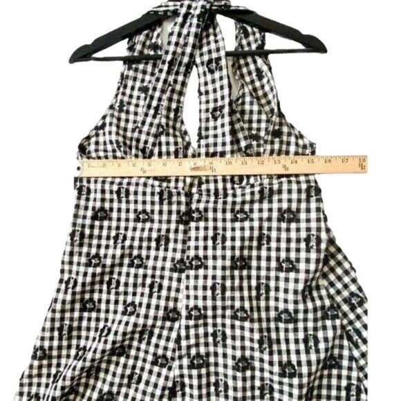 New LOU & GREY FLORAL CLIP PLAID DRESS, size S - Picture 9 of 9